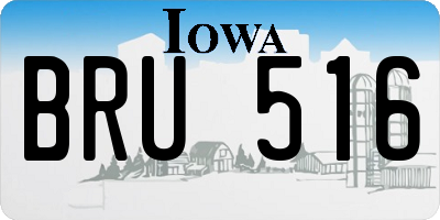 IA license plate BRU516