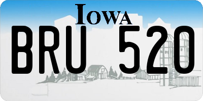 IA license plate BRU520