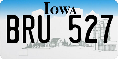 IA license plate BRU527