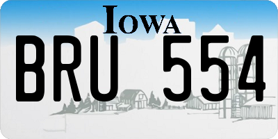 IA license plate BRU554
