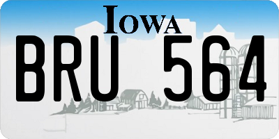 IA license plate BRU564
