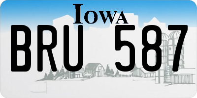 IA license plate BRU587