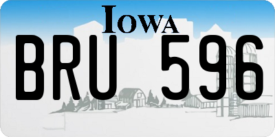 IA license plate BRU596