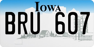 IA license plate BRU607