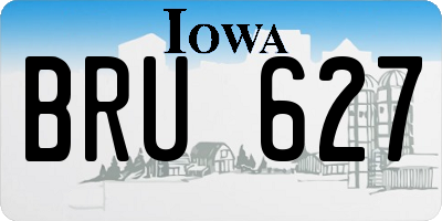 IA license plate BRU627