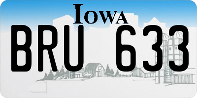 IA license plate BRU633