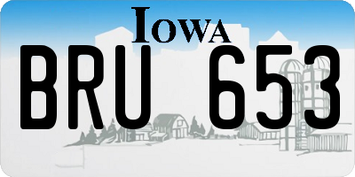 IA license plate BRU653