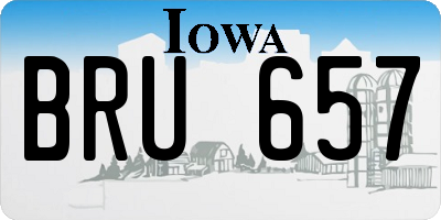 IA license plate BRU657