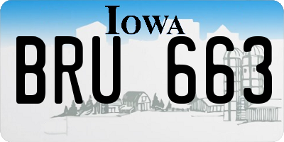 IA license plate BRU663