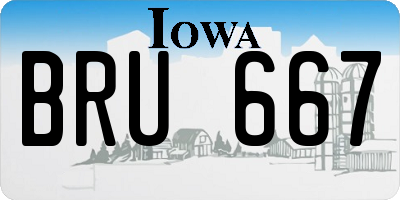 IA license plate BRU667