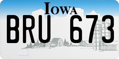 IA license plate BRU673