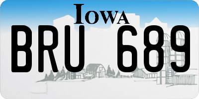 IA license plate BRU689