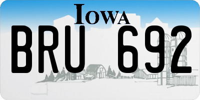IA license plate BRU692