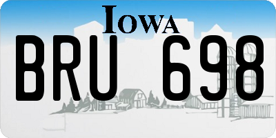IA license plate BRU698