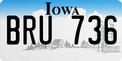 IA license plate BRU736