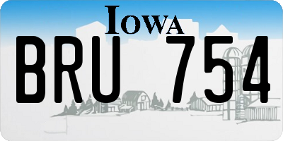 IA license plate BRU754