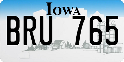 IA license plate BRU765