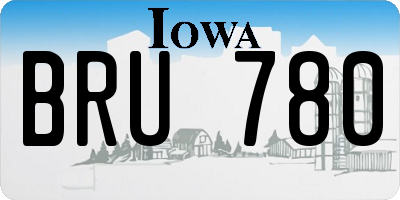 IA license plate BRU780