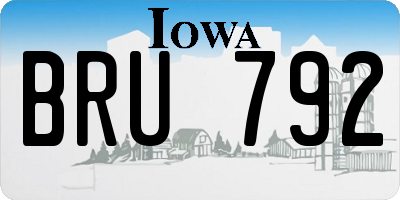 IA license plate BRU792