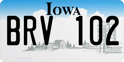 IA license plate BRV102