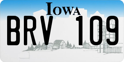 IA license plate BRV109