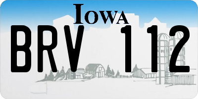 IA license plate BRV112