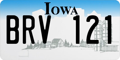 IA license plate BRV121