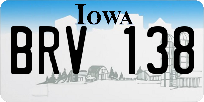 IA license plate BRV138