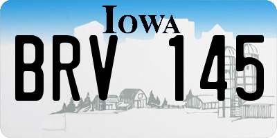 IA license plate BRV145