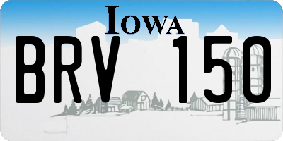 IA license plate BRV150