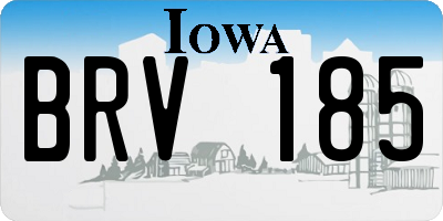 IA license plate BRV185