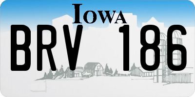 IA license plate BRV186