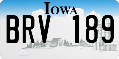 IA license plate BRV189