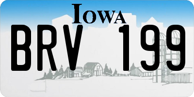 IA license plate BRV199