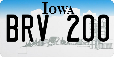 IA license plate BRV200