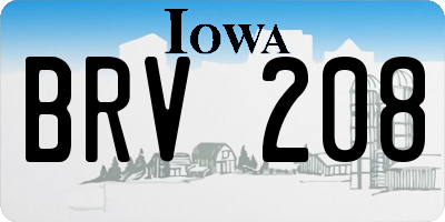 IA license plate BRV208