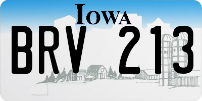 IA license plate BRV213