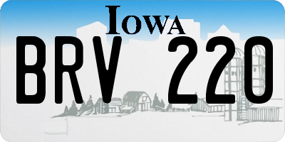 IA license plate BRV220
