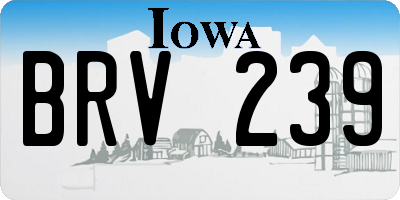 IA license plate BRV239