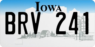 IA license plate BRV241