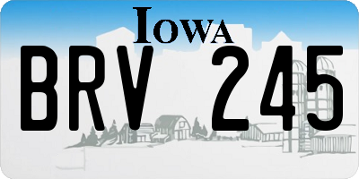 IA license plate BRV245