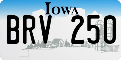 IA license plate BRV250
