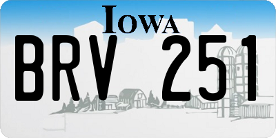 IA license plate BRV251