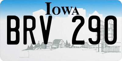 IA license plate BRV290
