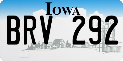 IA license plate BRV292