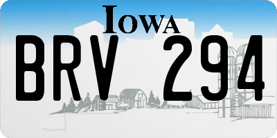 IA license plate BRV294
