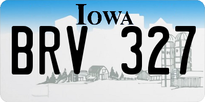 IA license plate BRV327