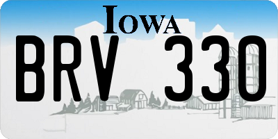 IA license plate BRV330