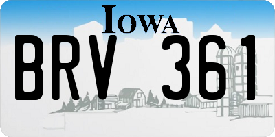IA license plate BRV361