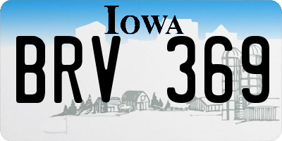 IA license plate BRV369